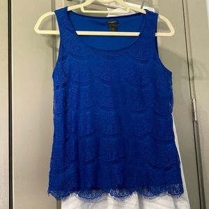 Ann Taylor sleeveless blue top